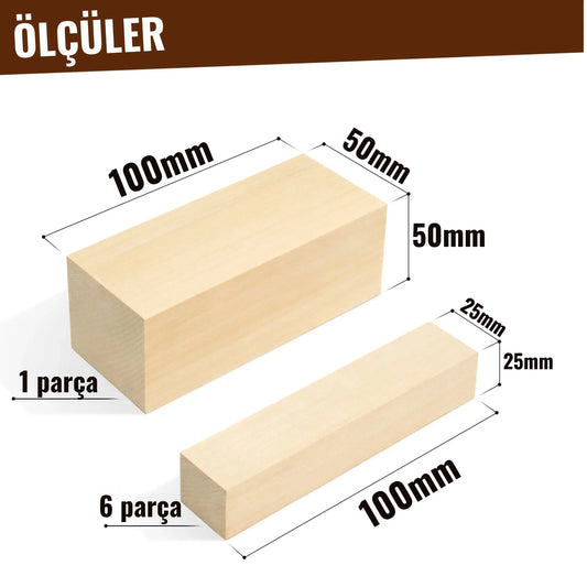 BW7 Ahşap Blok Seti-Ihlamur Yontu