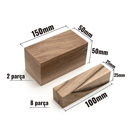 BW10 Ahşap Blok Seti-Ceviz Yontu
