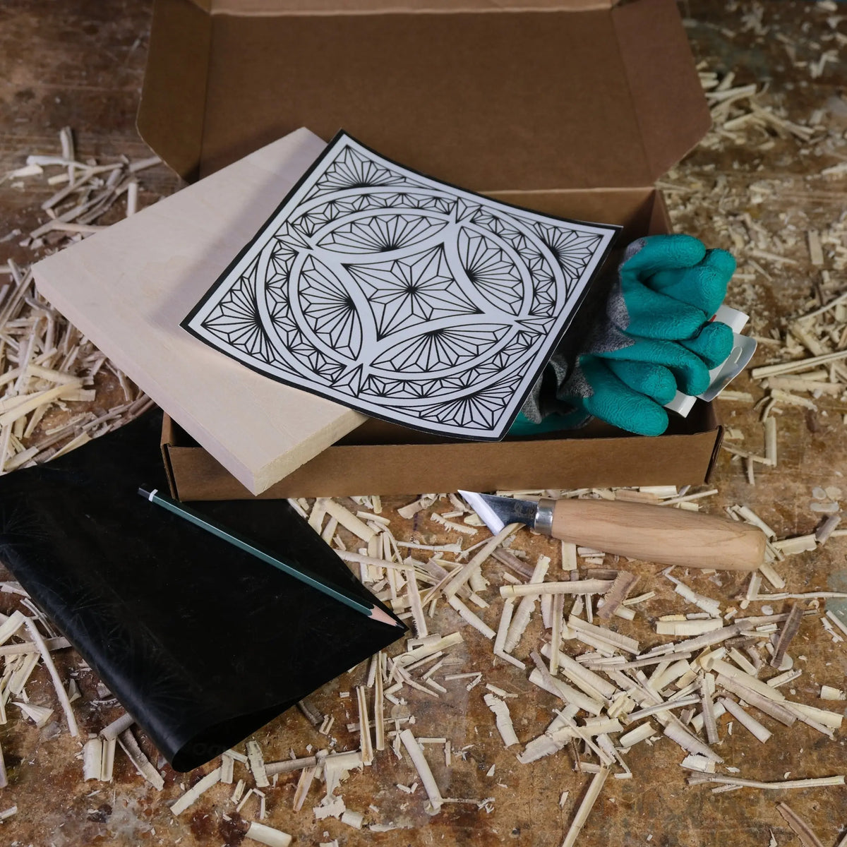 DIY06 Çentik Oyma Seti V1 | 20x20x2cm (E-Kitap Hediyeli: Adım Adım Yontu101)