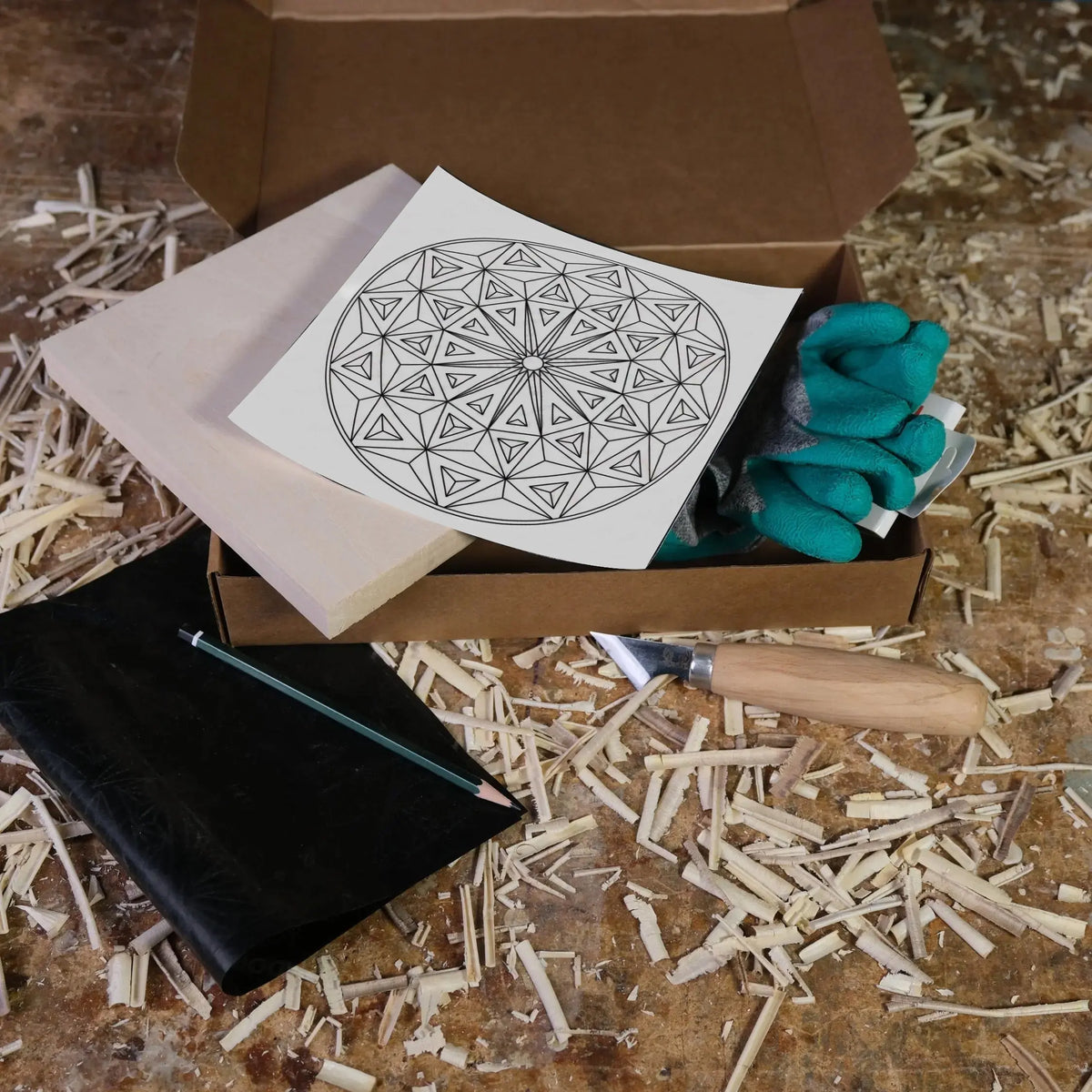 DIY09 Çentik Oyma Seti V2 | 20x20x2cm (E-Kitap Hediyeli: Adım Adım Yontu101)