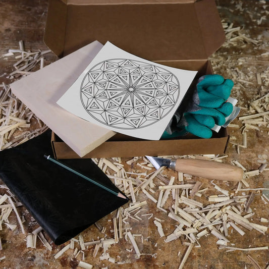 DIY09 Çentik Oyma Seti V2 | 20x20x2cm (E-Kitap Hediyeli: Adım Adım Yontu101)