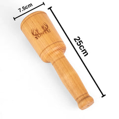 Dikey Silindir Ahşap Tokmak - Golden Teak Yontu