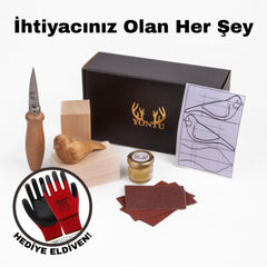 DIY01 - Kuş Oyma Seti - Her Şey Dahil Başlangıç Seti Yontu
