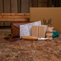 Deri Yontu Çantası - DIY02 Ayıcık Oyma Seti Hediyeli -Her Şey Dahil Ahşap Oyma (E-Kitap Hediyeli: Adım Adım Yontu101)